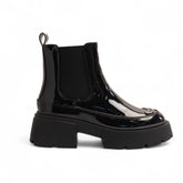 Europeon Union Women Black Vernis Leather Half Boot #3452